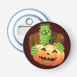 Frankenstein Monster Tecknad med Pumpkin Flasköppnare