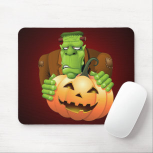 Frankenstein Monster Tecknad med Pumpkin Musmatta