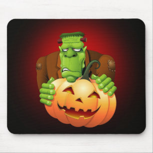 Frankenstein Monster Tecknad med Pumpkin Musmatta