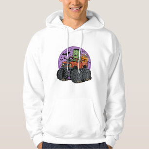 Frankenstein Monster Truck Halloween Grafisk Desig Hoodie