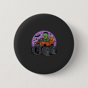 Frankenstein Monster Truck Halloween Grafisk Desig Knapp