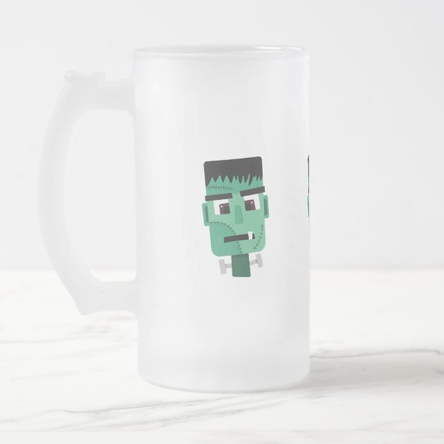 Frankenstein-monstrets huvud frostat ölglas (Vänster)