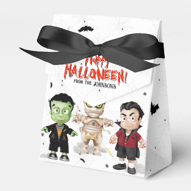 Frankenstein Mummy Dracula Halloween Monster Party Presentaskar (Framsidan Sidan)