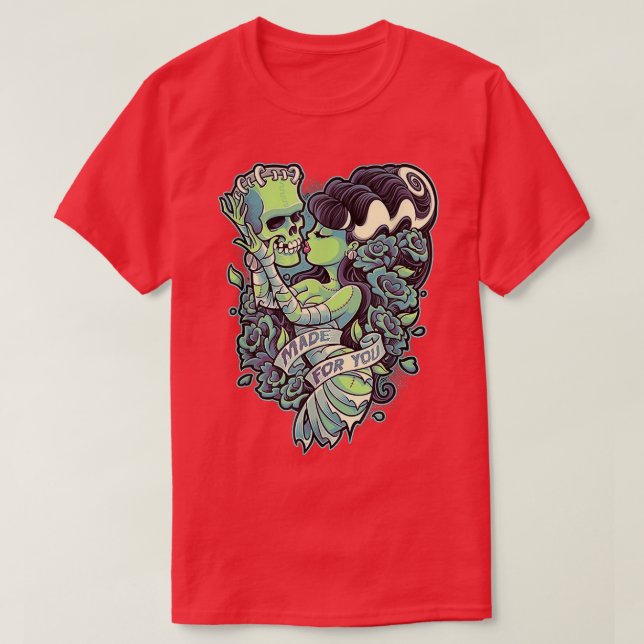 Frankenstein och Bride Made åt dig T Shirt (Design framsida)