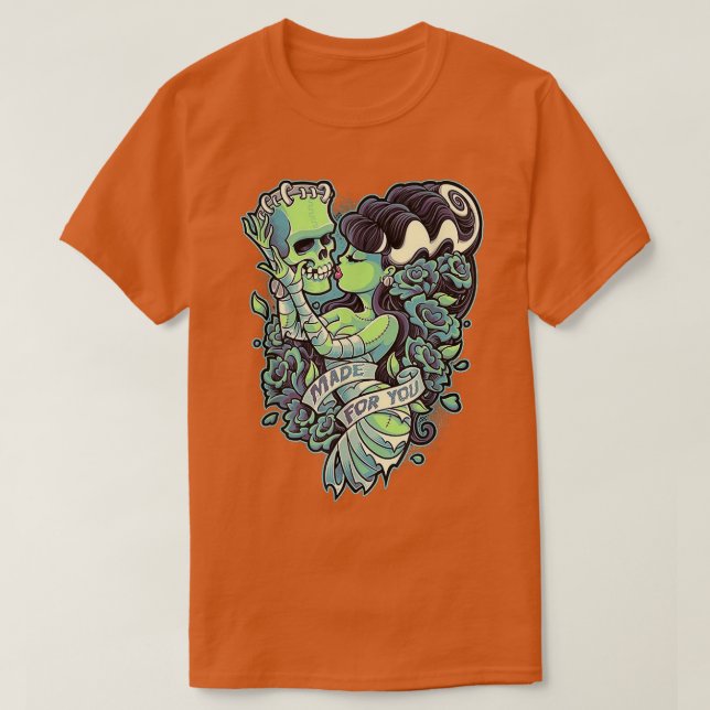 Frankenstein och Bride Made åt dig T Shirt (Design framsida)