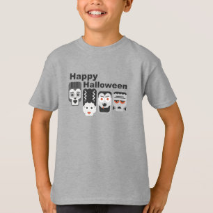 Frankenstein och pooky-vänner - svarta, vita och t shirt