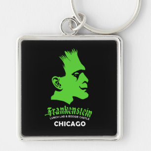 Frankenstein pub, disko, Chicago, Illinois Fyrkantig Silverfärgad Nyckelring