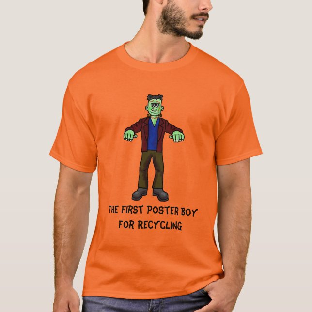 Frankenstein Recycling Halloween T-Shirt (Framsida)