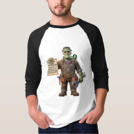 Frankenstein Repair Mechanic Funny Halloween Ragla T Shirt