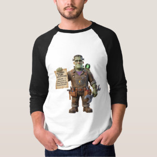 Frankenstein Repair Mechanic Funny Halloween Ragla T Shirt