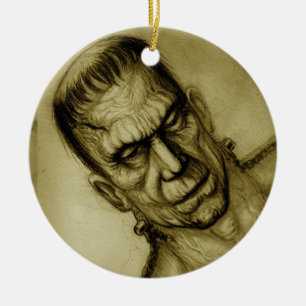 FRANKENSTEIN-SEPIAPRYDNAD JULGRANSPRYDNAD KERAMIK