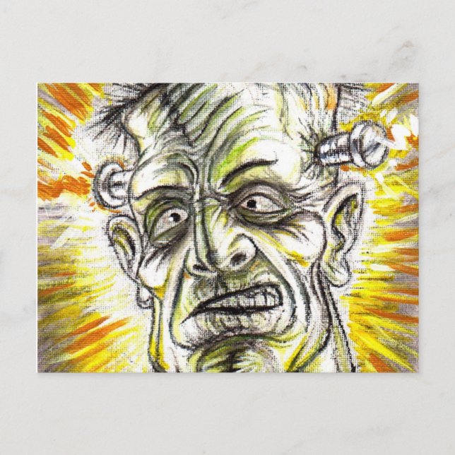 FRANKENSTEIN SHOCK POSTCARD VYKORT (Framsida)