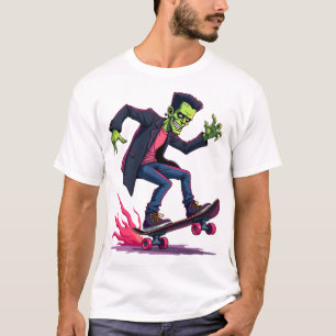 Frankenstein Skater � Cool Halloween Streetwear Kl T Shirt