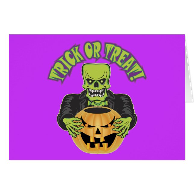 Frankenstein Skull Hälsningskort (Framsidan Horizontal)