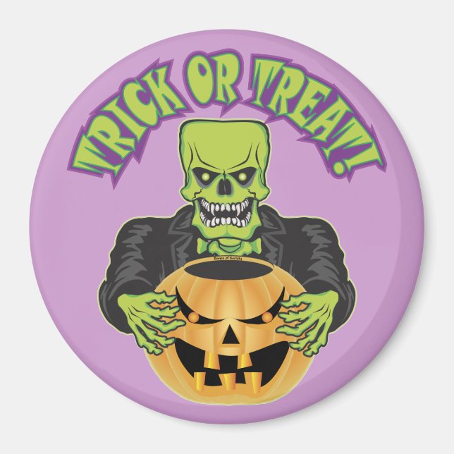 Frankenstein Skull Magnet (Framsidan)