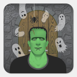 Frankenstein & Spöken Square Sticker Fyrkantigt Klistermärke