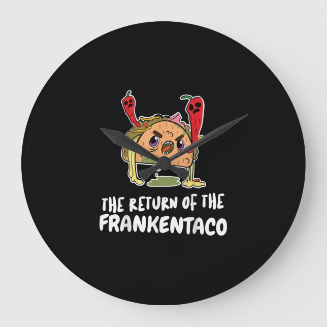 Frankenstein Taco Funny Costume Tee Halloween Gift Stor Klocka (Framsida)