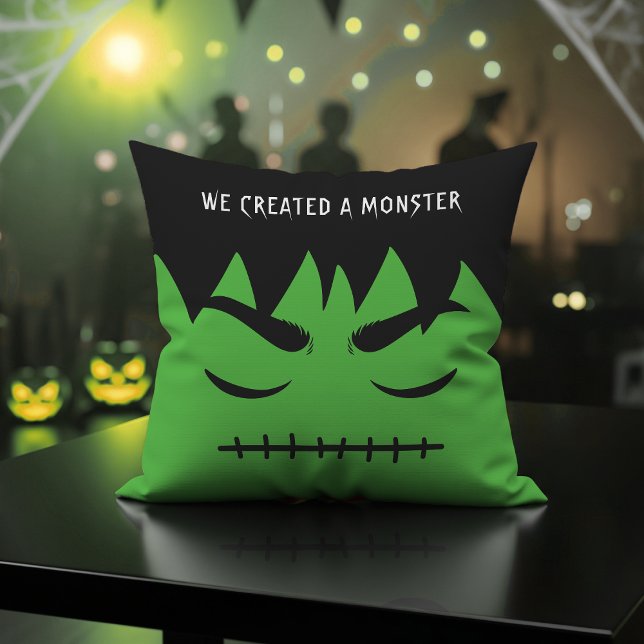 Frankenstein Vi Skapade en Monster Halloween Kudde (Frankenstein We Created a Monster Halloween Throw Pillow
)
