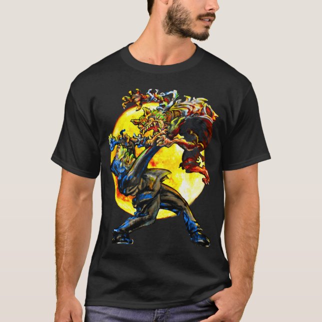Frankenstein vs. Wolfmanen Tee Shirt (Framsida)
