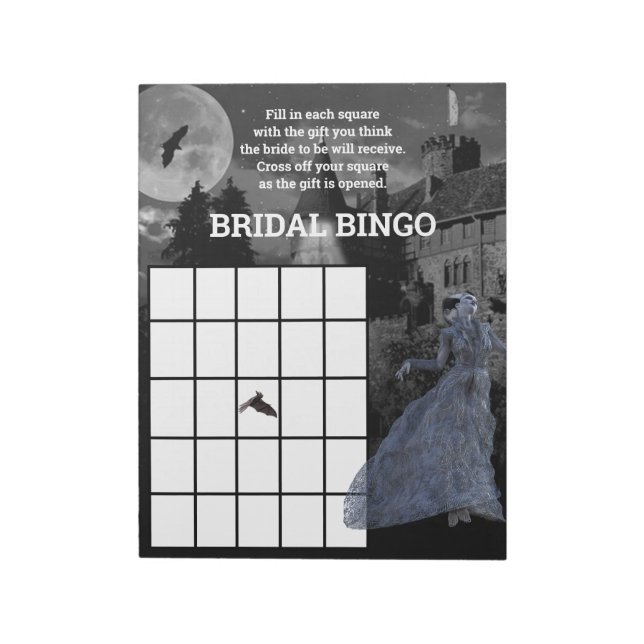 Frankensteins brud Bingo Bröllop Halloween Anteckningsblock (Roterad)