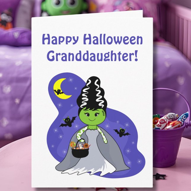Frankensteins brud Halloween för barnbarn  Kort (Skapare uppladdad)