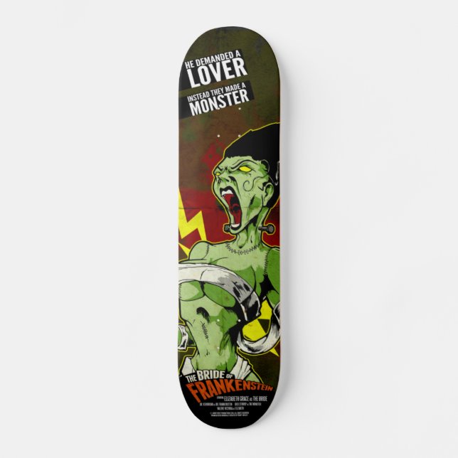Frankensteins brud mini skateboard bräda 18,5 cm (Framsida)