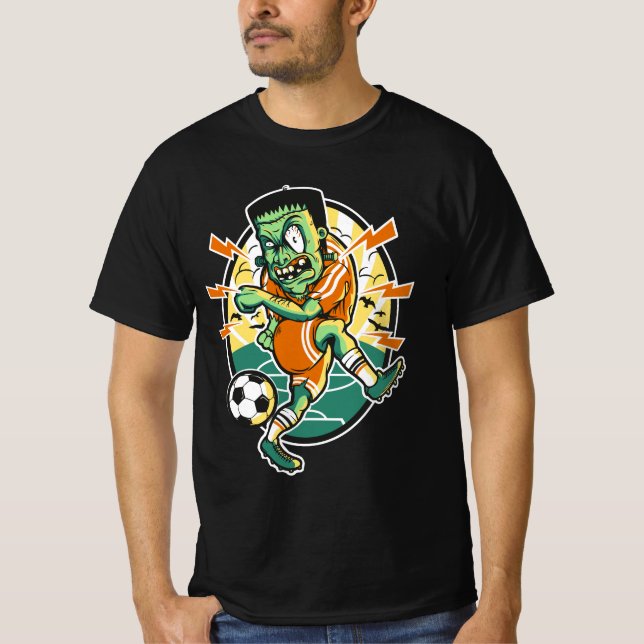 Frankensteins fotbollsmonster - Halloween Sports T Shirt (Framsida)