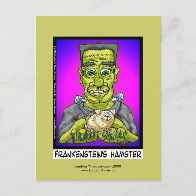 Frankensteins Hamster Rolig Tecknad Postkort Vykort (Framsida)