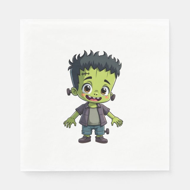 Frankensteins monster - Cute Halloween Tecknad Sh Pappersservett (Framsidan)