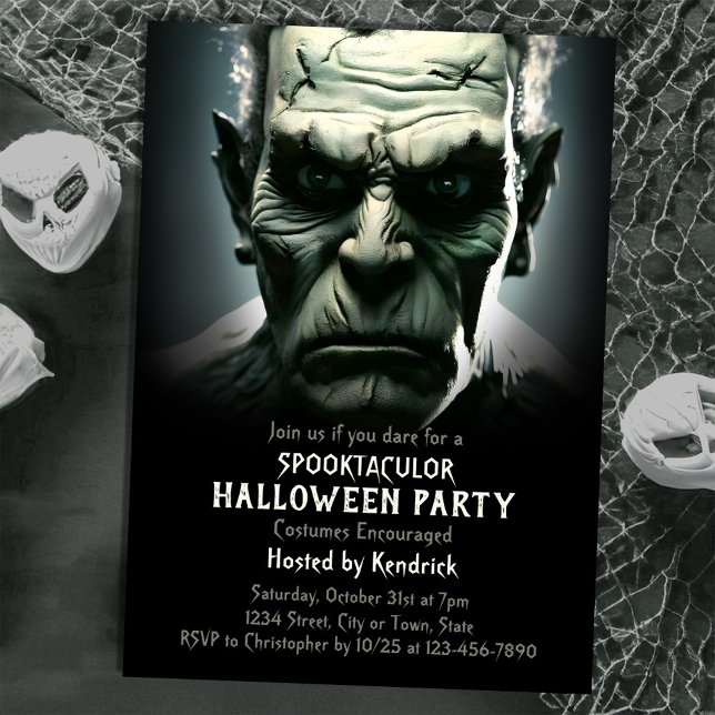 Frankensteins Monster Halloween Costume Party Inbjudningar (Skapare uppladdad)