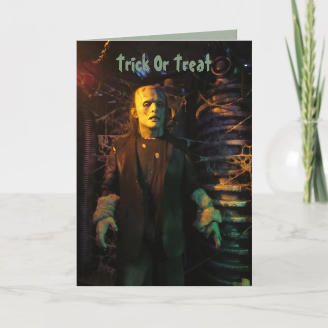 Frankensteins monster Halloween-kort Helgkort (Framsida)