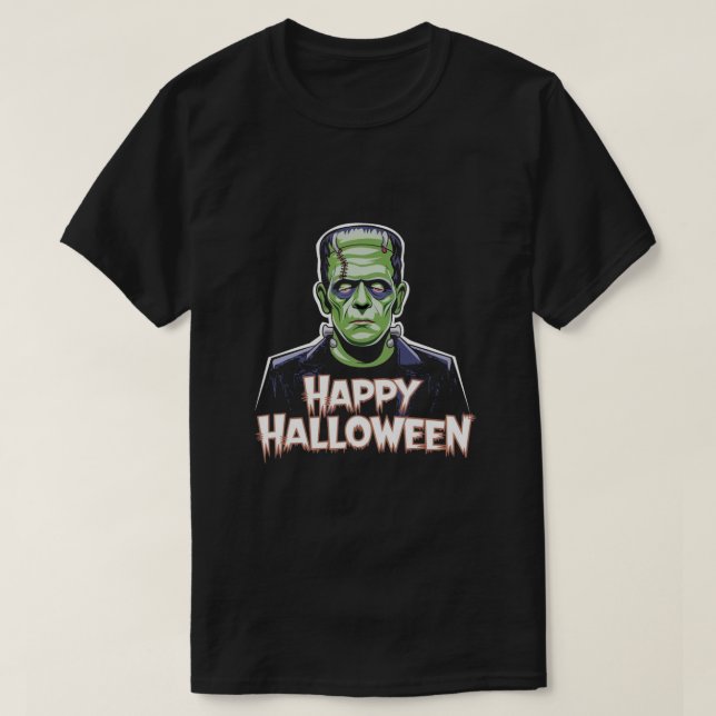 Frankensteins monster: Happy halloween T Shirt (Design framsida)