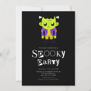 Frankensteins monster Modern Minimalist Halloween Inbjudningar