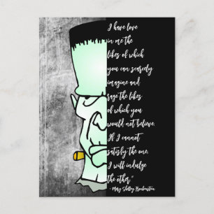 Frankensteins Monster, Shelley Kärlek & Rage Quote Vykort
