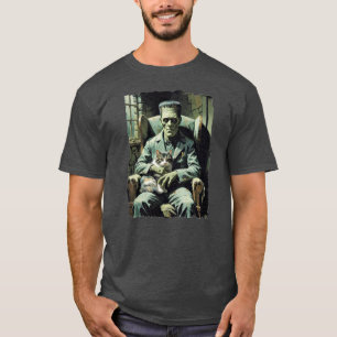 Frankensteins monster slappnar av med katten! t shirt