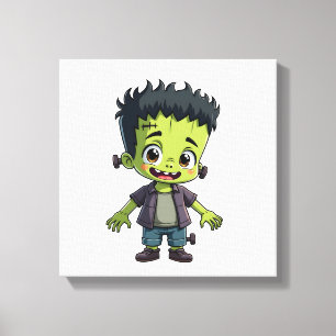 Frankensteins monster - Söt Halloween-serietröja Canvastryck