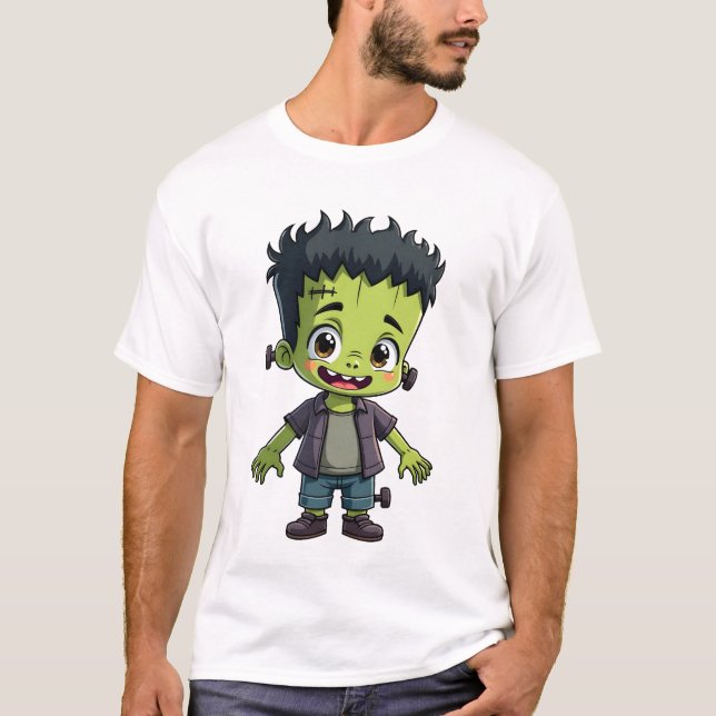 Frankensteins monster - Söt Halloween-serietröja T Shirt (Framsida)