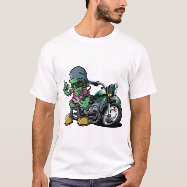 Frankera duden för den mekanikerFrankenstein biker T Shirt (Framsida)