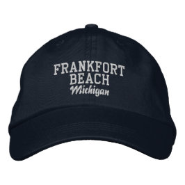 Frankfort Beach Michigan Broderad Basebollmössa Keps