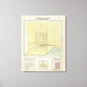 Frankfort, hem- stad, Bremen och Herkimer, Kansas Canvastryck
