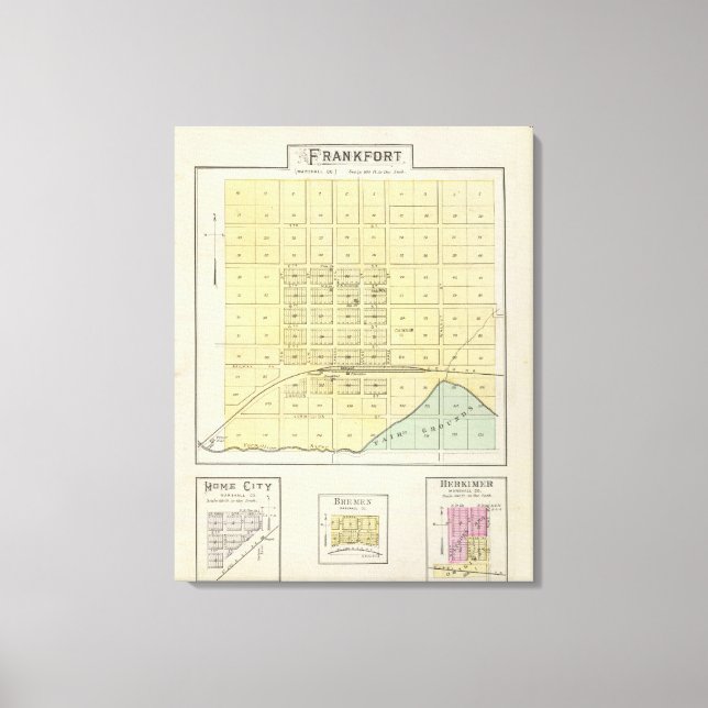 Frankfort, Home City, Bremen och Herkimer, Kansas Canvastryck (Framsida)