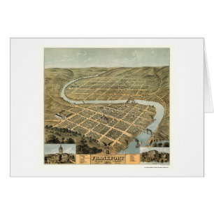 Frankfort KY panorama- karta - 1871 Hälsningskort