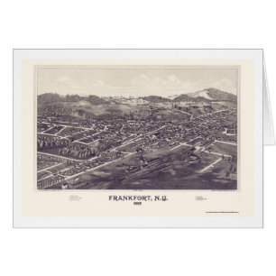 Frankfort New York panorama- karta - 1887 Hälsningskort