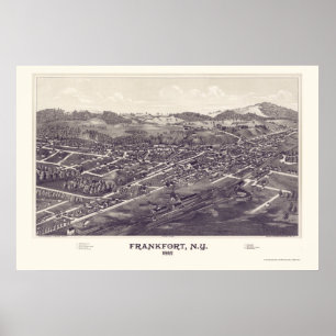 Frankfort, New York Panoramic Karta - 1887 Poster