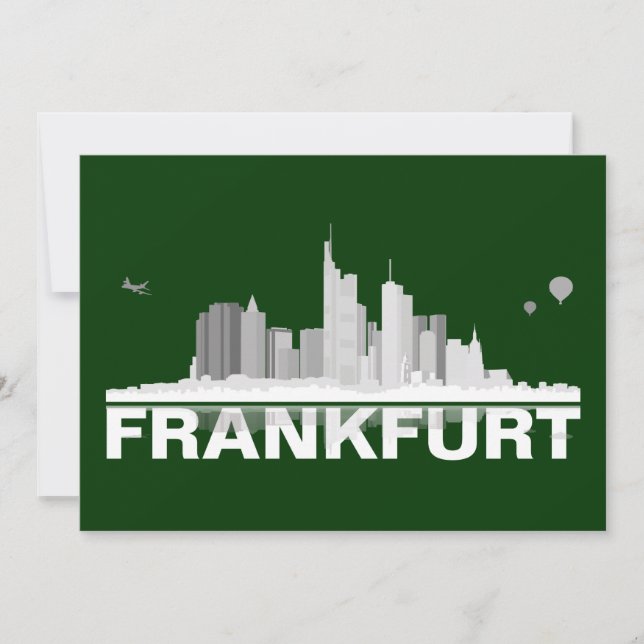 Frankfurt City Skyline Karte / Klappkarte (Framsida)