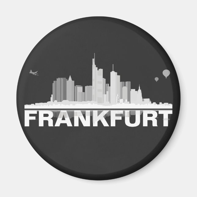 Frankfurt City Skyline Magnet / Kühlschrankmagnet (Framsidan)