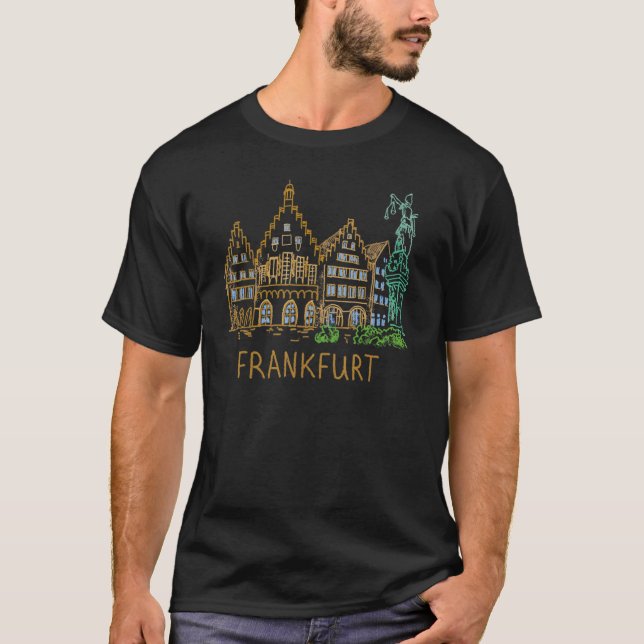 Frankfurt City Tysklanda för manar kvinnor i souve T Shirt (Framsida)