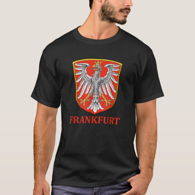 Frankfurt Hesse Tyskland Jackar om det tyska Pride T Shirt (Framsida)