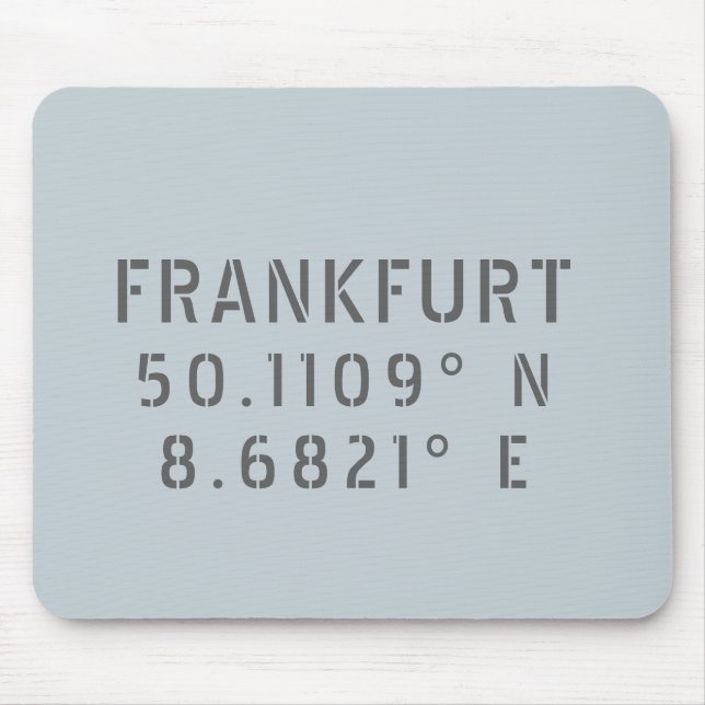 Frankfurt Latitude & Longitud Musmatta (Framsidan)