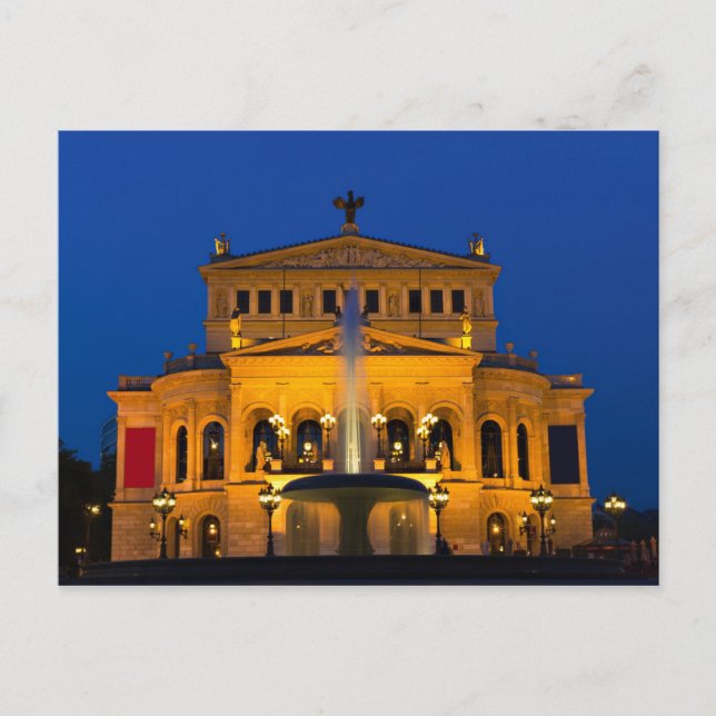 Frankfurt-Opera vid vykort med tvinnat ljus (Framsida)